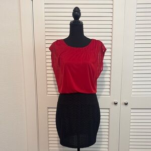 Sweet Storm Vibrant Red and Black Dress